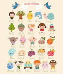 French Affiches De L Alphabet Illustration Kawaii Images Kawaii