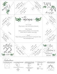 Fortune Teller Cootie Catcher Kraft Wedding Program Etsy In 2021 Wedding Menu Template Printable Printable Menu Template Wedding Menu Template