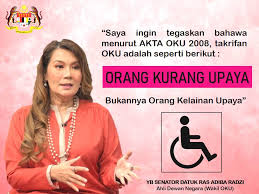 Ng yen yen bagi menyelia, menyelaras dan memantau pelaksanaan dasar negara yang berkaitan oku terutama akta orang kurang upaya yang diwartakan 7 ogos. Bernama On Twitter Oku Orang Kurang Upaya Oku Orang Kelainan Upaya Senatorrasadiba