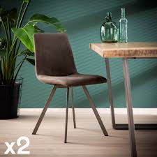 L51 x p52 x h81cm. Chaise De Salle A Manger Tissu Gris Anthracite Java Lot De 2 Chaises Pier Import