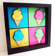 Ice Cream Art Kitchen Decor 3d Art Andy Warhol Etsy Pop Art Decor Ice Cream Art Pop Art For Kids