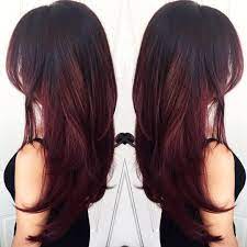 Multi Layered Haircut Burgundy Hair Layered Haircuts Hair Color Burgundy