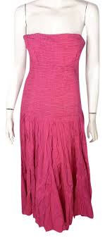 diane von furstenberg pink bohemian strapless summer mid length short casual dress size 6 s 90 off retail