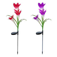 Maybe you would like to learn more about one of these? Amazon Com Brightology Florabrite Floral Outdoor Solar Powered Garden Decoration Lights Multicolored Led Decorative Waterproof Pathway Landscape Flower Lamp Yard Automatic On Off 2 Pack Red Purple Home Improvement