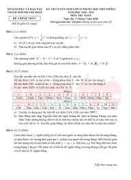 Gợi ý đáp án đề thi môn toán lớp 10 tại hà nội. Ä'á» Thi Va Ä'ap An Chinh Thá»©c Mon Toan Vao Lá»›p 10 Tp Hcm NÄƒm 2020
