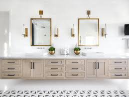 Double sinks generally require a vanity that's at least 48 inches long. Best Bathroom Vanities And Bathroom Mirrors In 2020 Hgtv