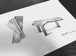 todays sketch charlotte perriand かなり気に入ったテーブル イラスト 絵 デッサン 家具 drawing sketch dessin