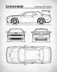 Black And White Dodge Challenger Clipart Dodge Challenger Hellcat Blueprint Auto Art Patent Print Etsy Dodge Challenger Hellcat Dodge Challenger Hellcat Challenger