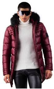 Puffer Jacket With Fur Hood In 2 Colors Fur Hood Jacket Puffer Jacket With Fur Mens Puffer Jacket