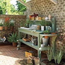 Senoia Georgia Idea House Tour Outdoor Sinks Potting Bench Potting Table
