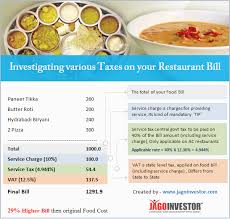 Service Charge Service Tax And Vat On Restaurant Hotel Bills