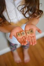 4th Birthday Photoshoot Ideas For 4 Year Old Boy 4th Birthday Photo Idea Four Year Old Birthday Photography Photo With Scrabble Letters Toddler Photoshoot Girl Birthday Photography Birthday Photoshoot