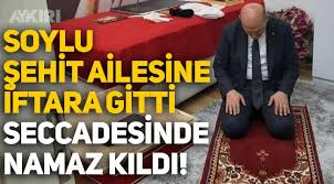 Bugün son dakika haberine göre i̇çişleri bakanı süleyman soylu ve ailesi eşi ve kızıda koronavirüse. Suleyman Soylu Sehit Ailesine Iftara Gitti Sehidin Seccadesinde Namaz Kildi Gundem Aykiri Haber Sitesi