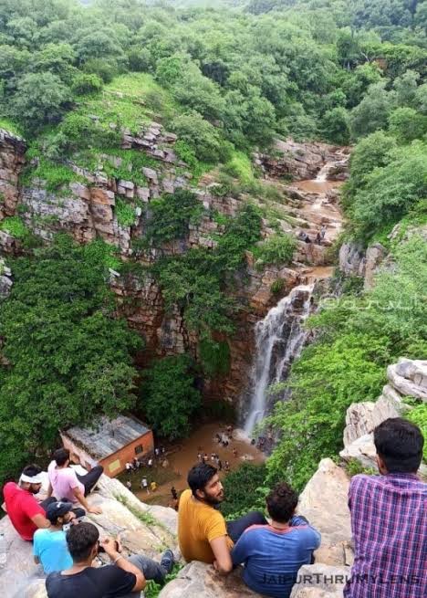 Hathni Kund seasonal waterfall valley, AI generated