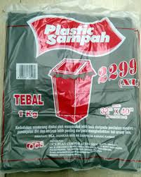Kantong plastik sampah (hitam / bening). One Step Saiz Plastik Sampah Yang Sesuai
