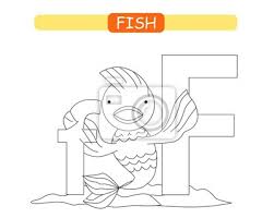 Check spelling or type a new query. Letter F And Funny Cartoon Fish Coloring Page Animals Alphabet Fototapete Fototapeten Zoo Wort Wilde Myloview De