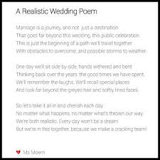 Wedding Quotes Realistic Wedding Poem Written By English Poet Ms Moem For More Wedding Poems Wedding Poems Funny Wedding Vows Best Wedding Vows