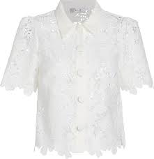 Milly Women's Addison Short-Sleeve Lace Top