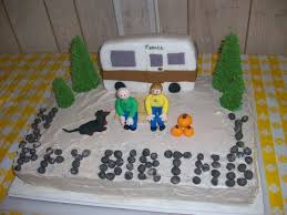 Happy Birthday Rice Krispie Treats Gp Camper Trailer Is Fondant Covered Rice Krispy Treats Hay Bale Is Rkt Trees Are Royal Icing Piped Onto Sugar Cones Fondant Gumpaste Figures And Rocks S