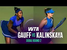 Video : Gauff defeats Kalinskaya at Dubai 2026 – Round 2