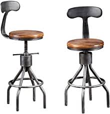 Amazon Com Set Of 2 Industrial Bar Stool Adjustable Swivel Wood Metal Bar Stool Counter Height To Extra Tall Farmhouse Bar Stool 24 30 Inch Seat Height With Backrest Furniture Decor Looking for a bar or counter stool?