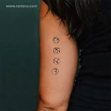 Small Planet Earth Temporary Tattoos Set Of 4x2 Planet Tattoos Tattoo Set Tattoos