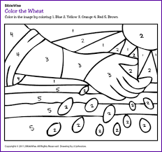 Toddler sunday school sunday school lessons sunday school crafts bible story crafts bible stories bible lessons for kids bible for kids toddler bible bible coloring pages. Color The Wheat Color By Number Kids Korner Biblewise
