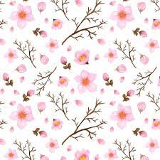 Floral Pattern With Japanese Cherry Blossom Flowers Cherry Blossom Flowers Blossom Flower Japanese Cherry Blossom