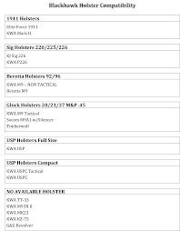 38 Systematic What Blackhawk Holster Size Chart