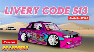 Image • posted by 3. Update Livery Code Nissan Silvia S13 Animal Style Fr Legends Youtube
