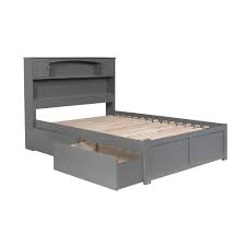 Home » platform bed » platform bed with drawers and headboard. Atlantic Furniture Newport Grey Full Platform Bed With Flat Panel Foot Board And 2 Urban Bed Drawers Ar8532119 The Home Depot