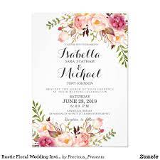 Rustic Floral Wedding Invitation Zazzle Com Wedding Invitations Rustic Wedding Invitations Country Wedding Invitations