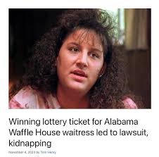 Waitress got tipped a lottery ticket which won. Gets sued by colleagues for  share, got sued by the one who tipped the ticket, got kidnapped, shot at  the chest, went to court