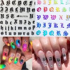 Check spelling or type a new query. 5pcs Mixed Random Nail Art 3d Decal Stickers Alphabet Letters White Black Gold Laser Acrylic Nails Shopee Philippines
