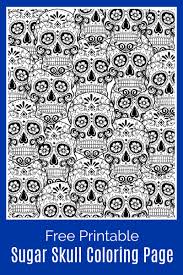Printable coloring pages are a collection of b+w line drawings that are delivered to you digitally as a pdf file. Free Printable Sugar Skull Adult Coloring Page Mama Likes This
