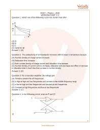 Kcet 2019 Previous Year Paper For Physics Free Pdf Download