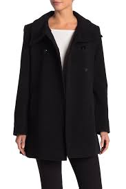 Miss smith vtg wool coat jacket camel caramel peacoat faux fur collar sz 16. Larry Levine Solid Wool Blend Coat Nordstrom Rack