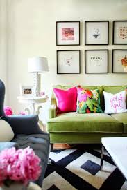 Living Room With Sage Green Sofa And Colorful Cushions Home Decor Home Decor Trends Trending Decor