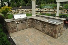 Captivating Kitchen Outdoor Design With Having Stone Kitchen Cabinet Also Stainless Steel Gas Stov Build Outdoor Kitchen Backyard Kitchen Outdoor Kitchen Plans