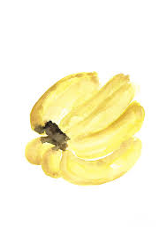 Using watercolors you can paint different fruits that don't require any artistic skills. Yellow Banana Fruit Watercolor Painting Painting By Joanna Szmerdt