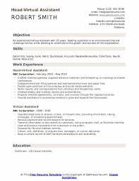 Receptionist duties (answering occasional calls) 6. Virtual Assistant Resume Samples Qwikresume