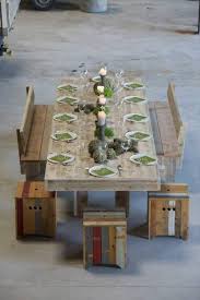 We rounded up 150+ diy pallet furniture ideas that are easy to make and made with 100% wooden pallets! Simple Wood Pallet Dining Table Set Easy Pallet Ideas