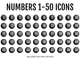 Download Numbers 1 50 Flat Round Icons Free Icon Packs Ui Download
