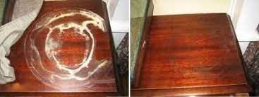 Use about a cup of baking soda with one cup of white vinegar. How To Remove White Water Rings From Wood Furniture
