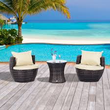 Outdoor Garden Rattan Furniture Vase Chair Set Stackable 3 Pc Tea Furniture Set Fire Resistant Garden Furniture Outdoor Lounge Set Rattan Garden Furniture Sets