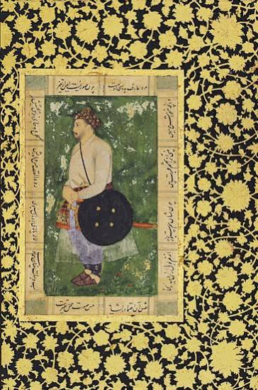 PORTRAIT OF A MUGHAL COURTIER, THE BORDERS BIJAPUR OR GOLCONDA, DECCAN, CIRCA 1600 in United Kingdom