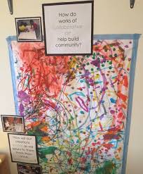 How Do Works Of Collaborative Art Help Build Community I Love The Whole Concept Of This Display Kindergarten Art Collaborative Art Projects Collaborative Art