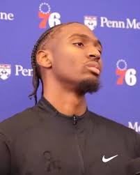Tyrese Maxey says his playmaking is going to improve simply because he  switched up his hairstyle 😂, (via PHLY_sixers/x)