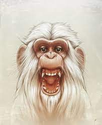 The White Angry Monkey Art Print By Dr Lukas Brezak Society6 Monkey Art Graphic Art Print Illustration