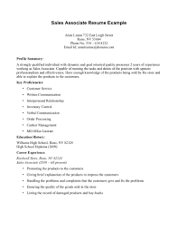 Sales Associate Resume Sample With No Experience Resume Template Database